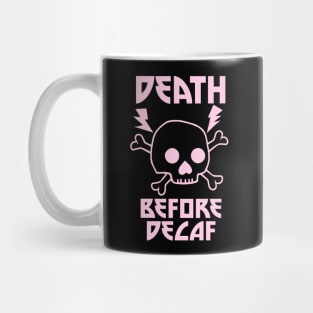 Death Before Decaf Metal Skull Mug